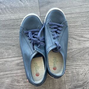 Casual Blue Leather Shoes